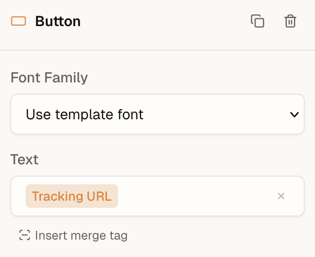 Merge tag in a button URL